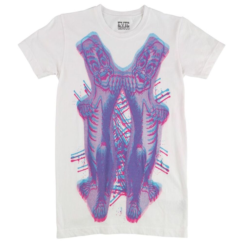 Evil Genius Womens 3D Monsters Graphic T-Shirt, NWT